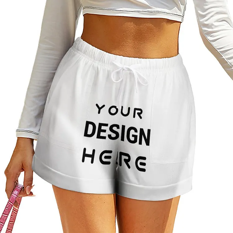 Personalized Design Women's High Waist Loose Shorts Full Print