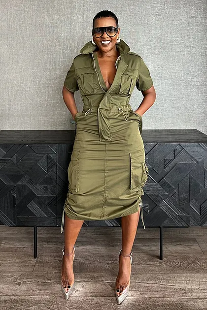 Mesh Ruched Sash Sleeve Semi-Sheer Party Maxi Dresses-Olive