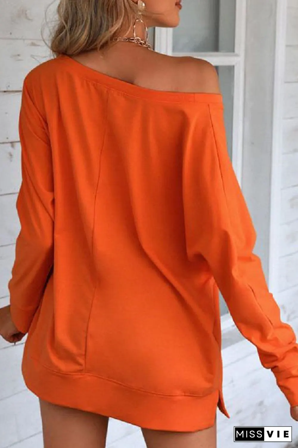 Street Print Split Joint Slit Tops