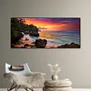(US Local)Paint By Numbers Kit On Canvas DIY Oil Art Seaside Sunset Picture Home Wall Decor80x40cm
