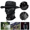 Men Camo Fishing Hat Foldable Casual Balaclava Sun Hat Breathable Bucket Hat