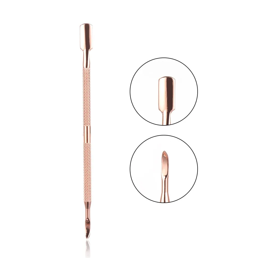 New Silver/Rose Gold Dual-ended Stainless Steel Nail UV Gel Polish Remover Stick Triangle Rod Cuticle Pusher Nail Art Tool
