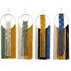 (Finished Product)Macrame Wall Hanging Boho Dream Catcher Hand Woven Leaf Tapestry Modern Aesthetic Tassel Wall Decor for Home Bedroom Living Room