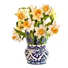 3D Paper Pop Up Flower Bouquet Greeting Card Postcard(Narcissus)