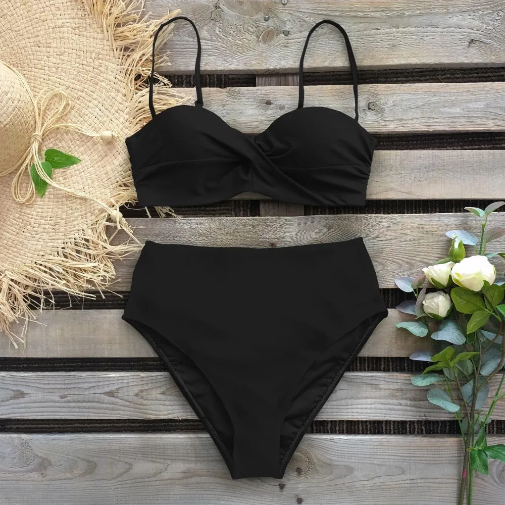 2022 Sexy Leaf Print Bikini Female Swimsuit Women Swimwear Thong Push Up Bikinis Set High Waist Swimming Suits for Bathing Suit