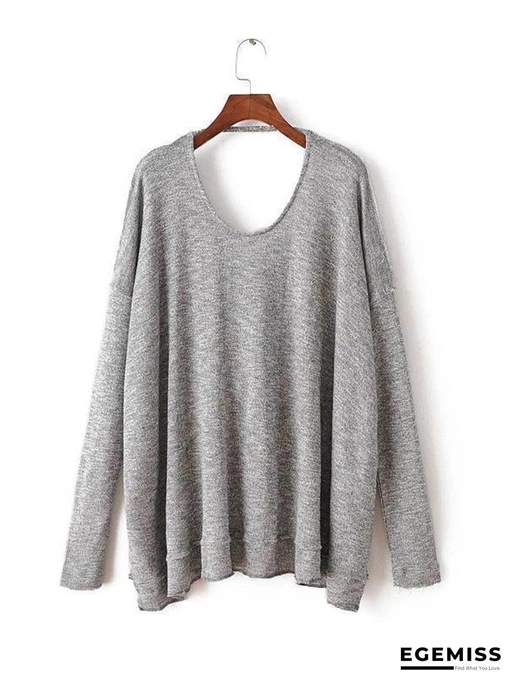 Loose Long Sleeves Backless Sweater Tops | EGEMISS