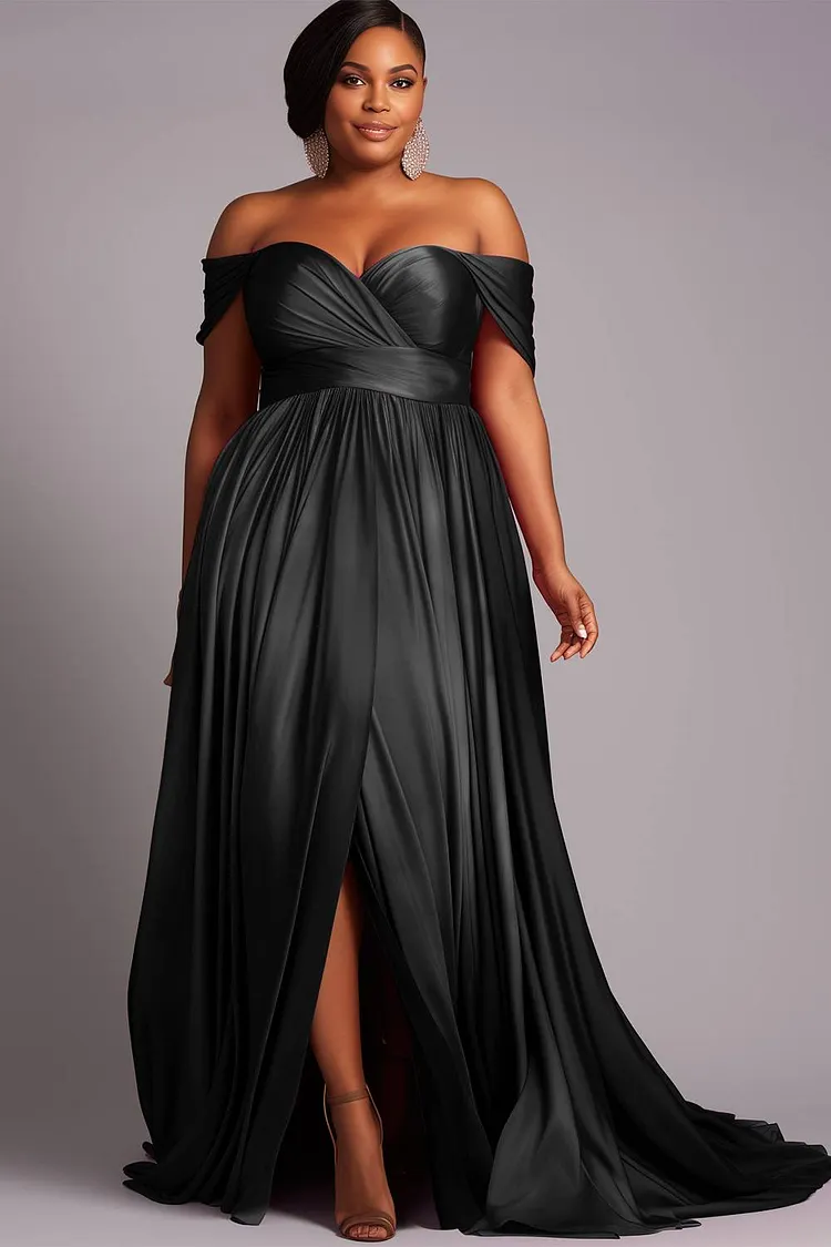 Black Dress Evening Gowns For Large Bust Prom Dress,Modest Prom Dress,Prom  Dresses,Black Prom