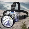 LED Rechargeable Head Lights Flashlight for Camping Cycling Fishing (White)