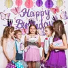 Birthday Decorations, NO DIY, Pre-Strung Happy Birthday Banner with Honeycomb Balls, Hanging Swirls, Circle Dots Garland, Happy Birthday Party Decorations for Women Men Boys Girls (Purple)