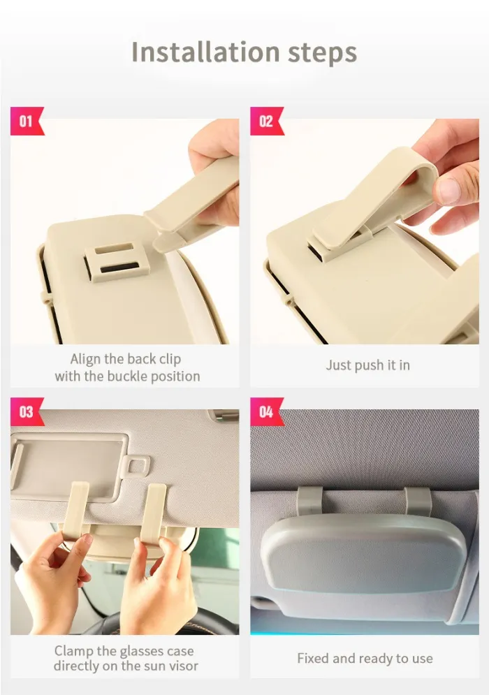 Car glasses case Car glasses clip Magnetic opening and closing
