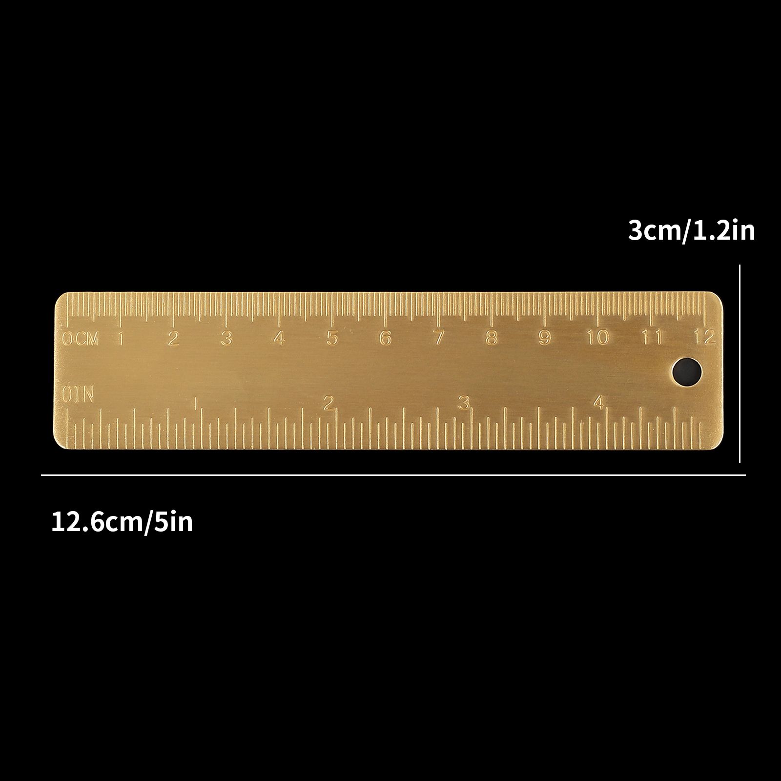 금속 자 - 빈티지 12cm 측정 도구