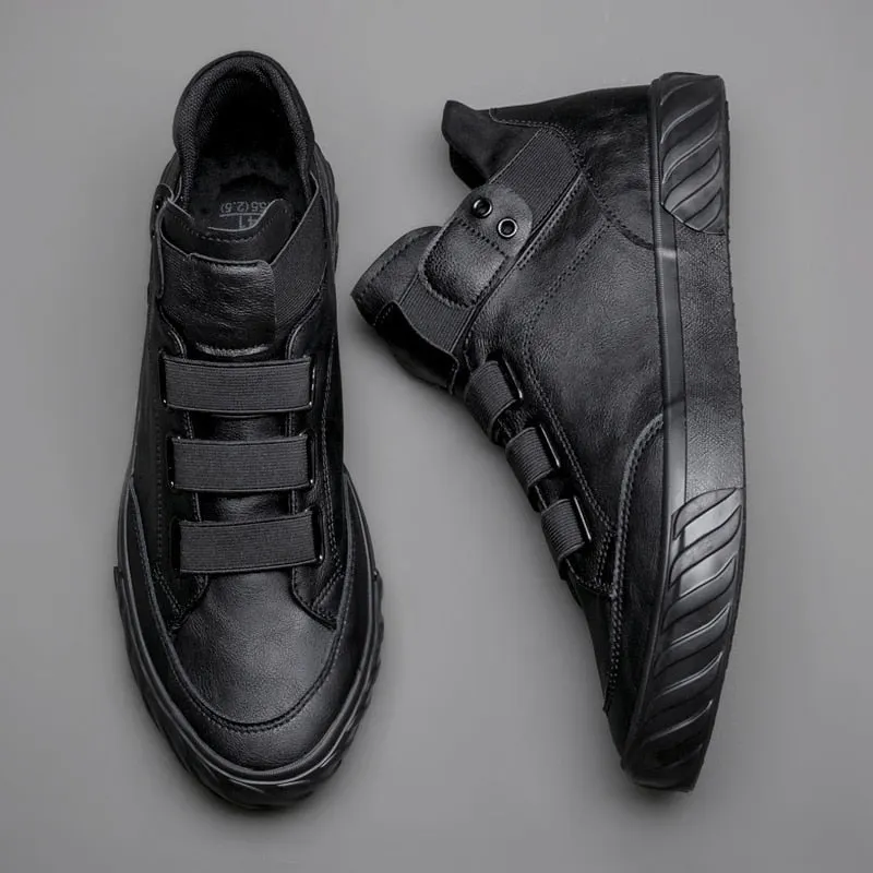 Brand New Men's Leather Shoes Korean Trend Comfortable Loafer Men Shoes British Fashion Men High Top Sneakers New Moccasins Men 530-1
