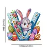 (US Local)PET Double Sided Special Shaped Easter Alphabet DIY Diamond Painting Keychain