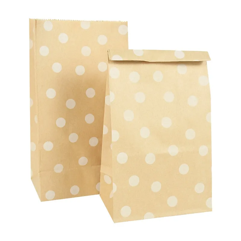 10pcs Kraft Paper Bag Biscuit Candy Food Cookie Snacks Baking Takeaway Bag Wedding Birthday Party Eid Ramadan Gift Packaging