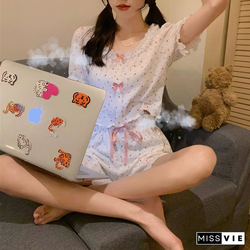 Summer Sweet Floral Print Pajamas Set