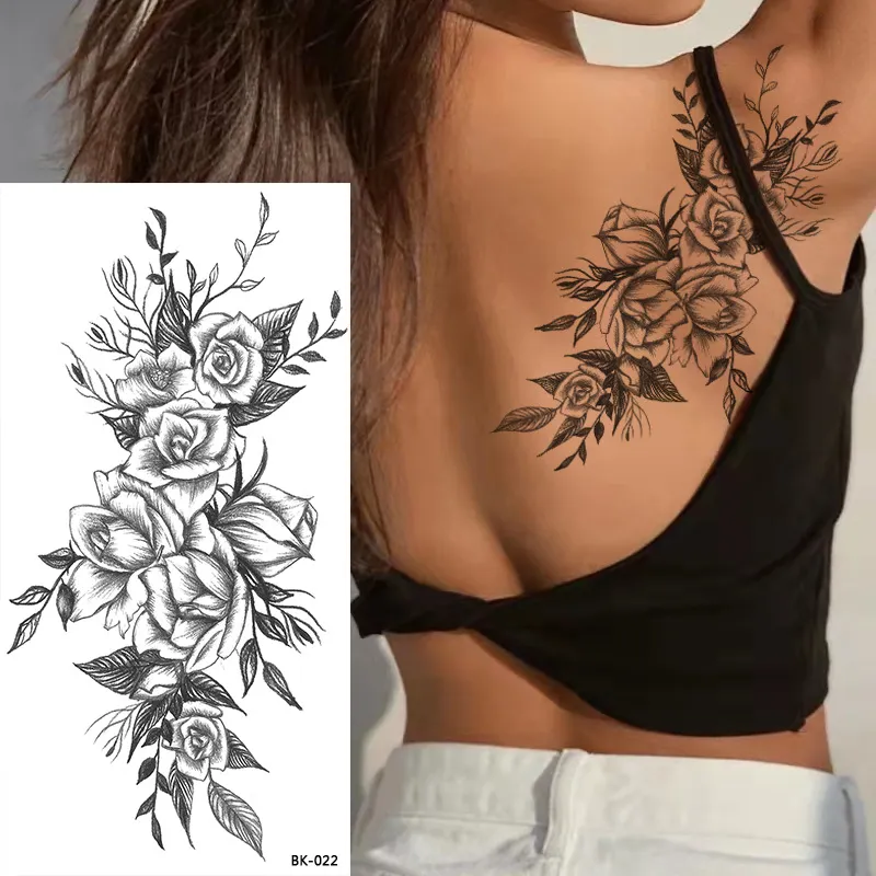 Sdrawing Tattoos New Flash Waterproof Temporary Tattoo Sticker Lip Print Flowers Butterfly Body Art Arm Fake Sleeve Tatoo for Women