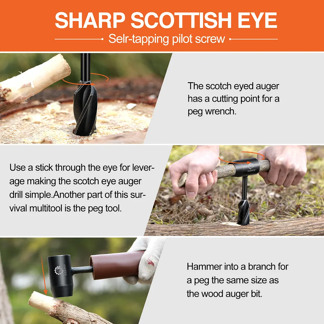 SAKER&reg; Upgrade Bushcraft Hand Auger Wrench