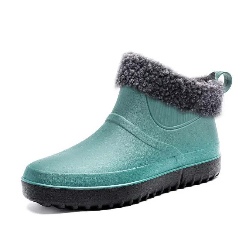 Men Non-slip Waterproof Rain Boots Short Tube Footwear Kitchen Work Fishing Car Wash Rubber Shoes Novelty Fashion
