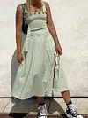 Elasticity Empire Condole Belt Midi Dress