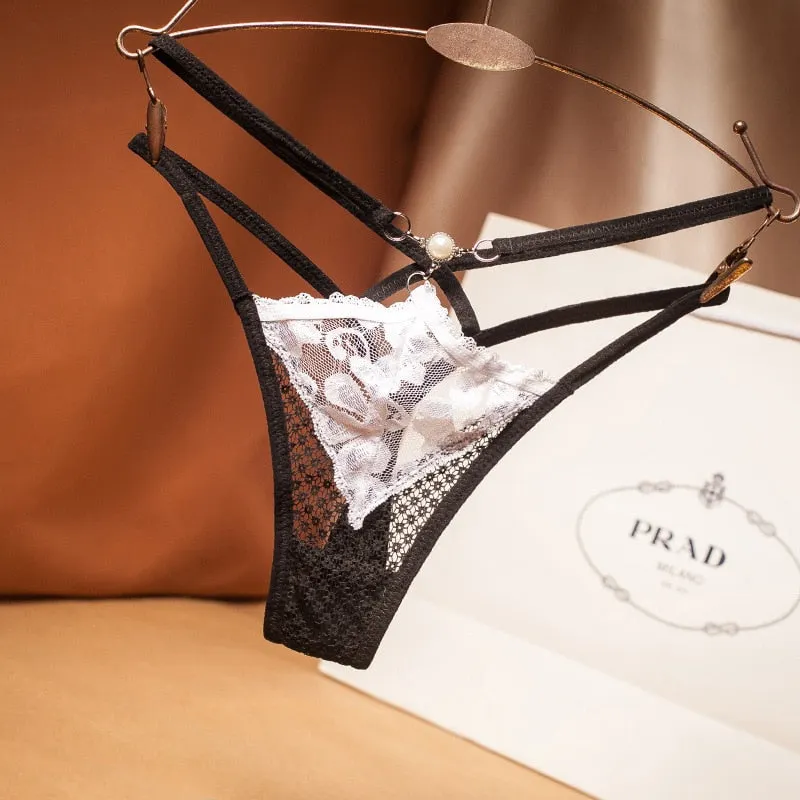 Women's T-String Cross Sexy Underpants Women's Hot Lace Thong Hollow Out Invisible Briefs Sexy T-Pants  Lingerie Femme Sexy