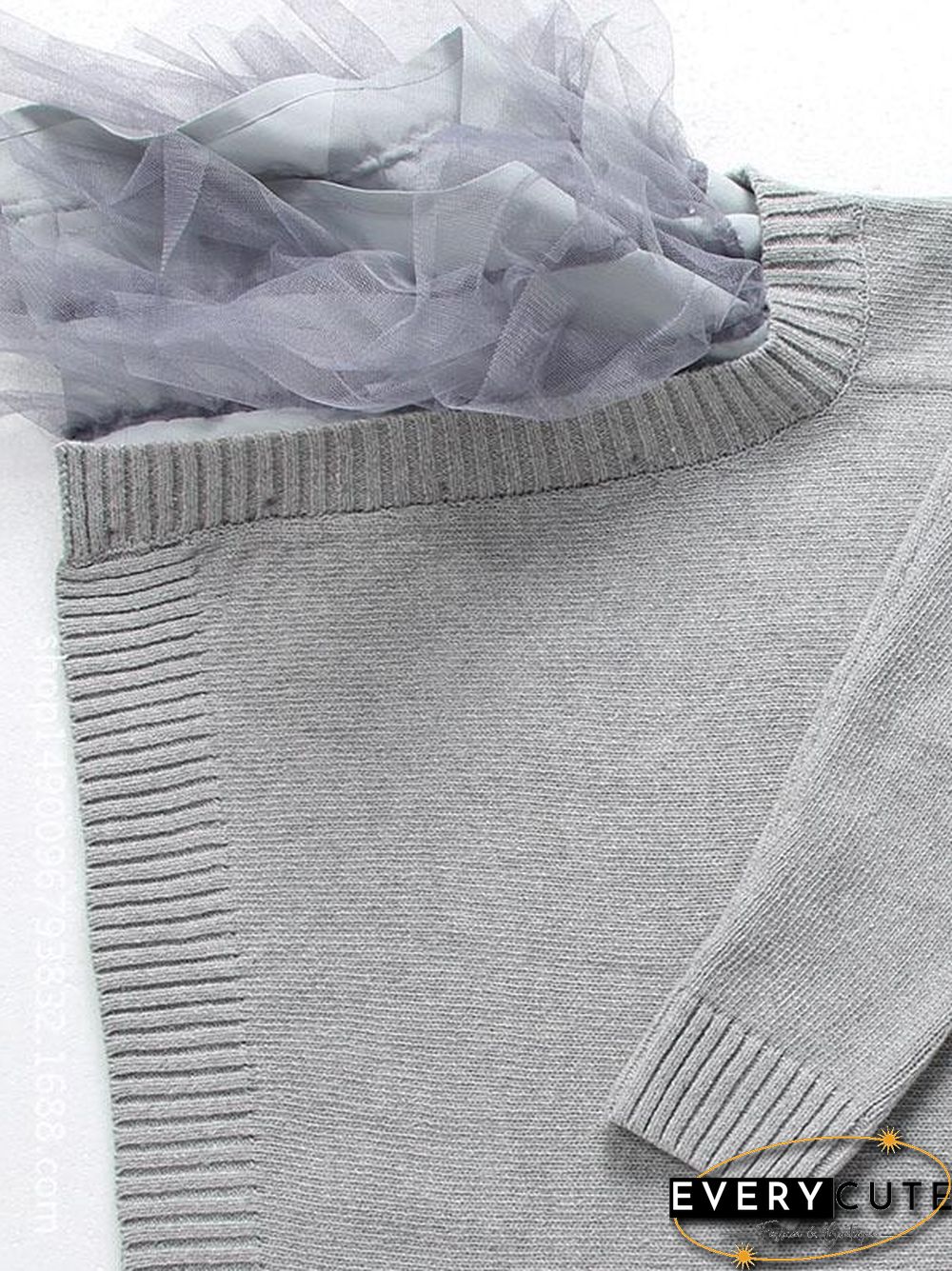 Irregular Gauze Split-joint Sweater