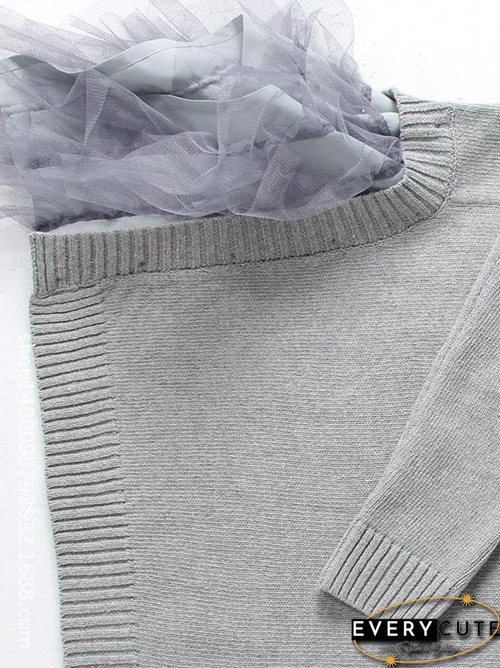 Irregular Gauze Split-joint Sweater