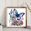 (Stamped/Counted) Flowers  Butterflies - 11CT Cross Stitch 40*40cm/15.75*15.75in