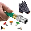 Garden Hose to Mini Power Washer Adapter Stainless Steel Leak-Proof Adapter 3/4 GHT to 1/4 Quick Connector for Car Wash & Outdoor Cleaning