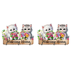 (US Local)Wooden Cat & Flower Diamond Painting Art Craft Wall Hooks DIY Crafts Decor