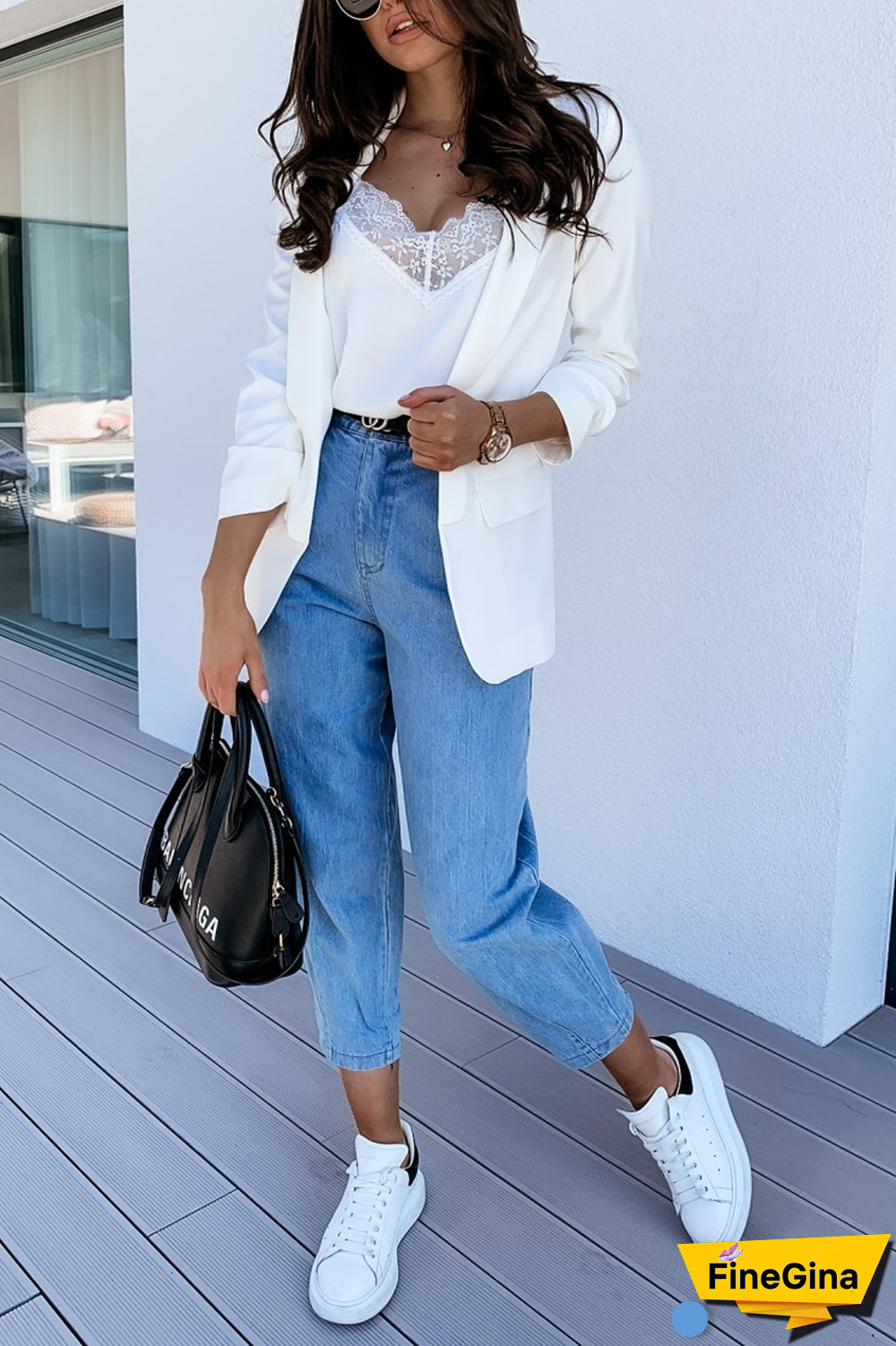 Solid Wide Lapel Double Pockets Blazer