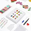 12pcs Flower DIY Mini Round Diamond Painting Set Decor No Frame 15x18cm