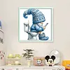 (Small Size)Gnome Going To The Toilet - 18CT Counted Cross Stitch - 25*25cm