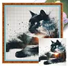 (Stamped/Counted) Cat Scenery-11CT Cross Stitch 40*40cm