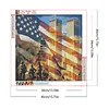 Diamond Painting -DIY Round Drill Twin Towers Under The National Flag(40*40CM)