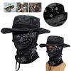 Men Camo Fishing Hat Foldable Casual Balaclava Sun Hat Breathable Bucket Hat
