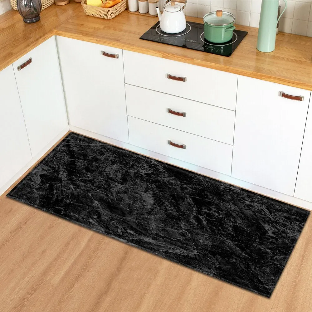 Kitchen Mat Home Entrance Doormat Living Room Bedroom Floor Decoration Long Carpet Marble Pattern Hallway Bathroom Anti-Slip Rug