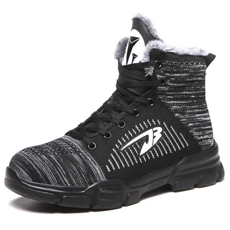 Indestructible Ryder Shoes Men and Women Work Safety Shoes Steel Toe Cotton High-Top Ankle Boots Puncture-Proof Work Sneakers