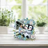 Acrylic Special Shape Flower and Penguin Diamond Painting Picture Frame Kit