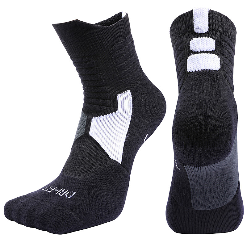 Men's Antibacterial Mid-Tube Basketball Sports Terry Socks