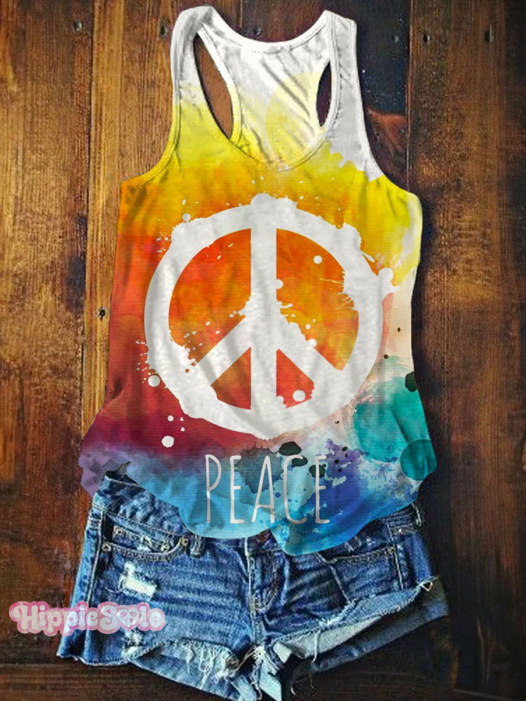 Women&rsquo;s Peace And Love Art Print Tank Top Multicolor / S
