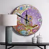 DIY Round Metal Tin Owl Diamond Painting Special Shaped  Clock Kit