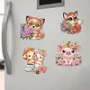 12PCS DIY Diamond Art Refrigerator Sticker Kits for Home Decor (Piglet)