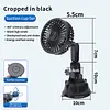 Suction Cup USB Car Fan 3 Speeds 360 Degree Rotatable Windshield Electric Fan