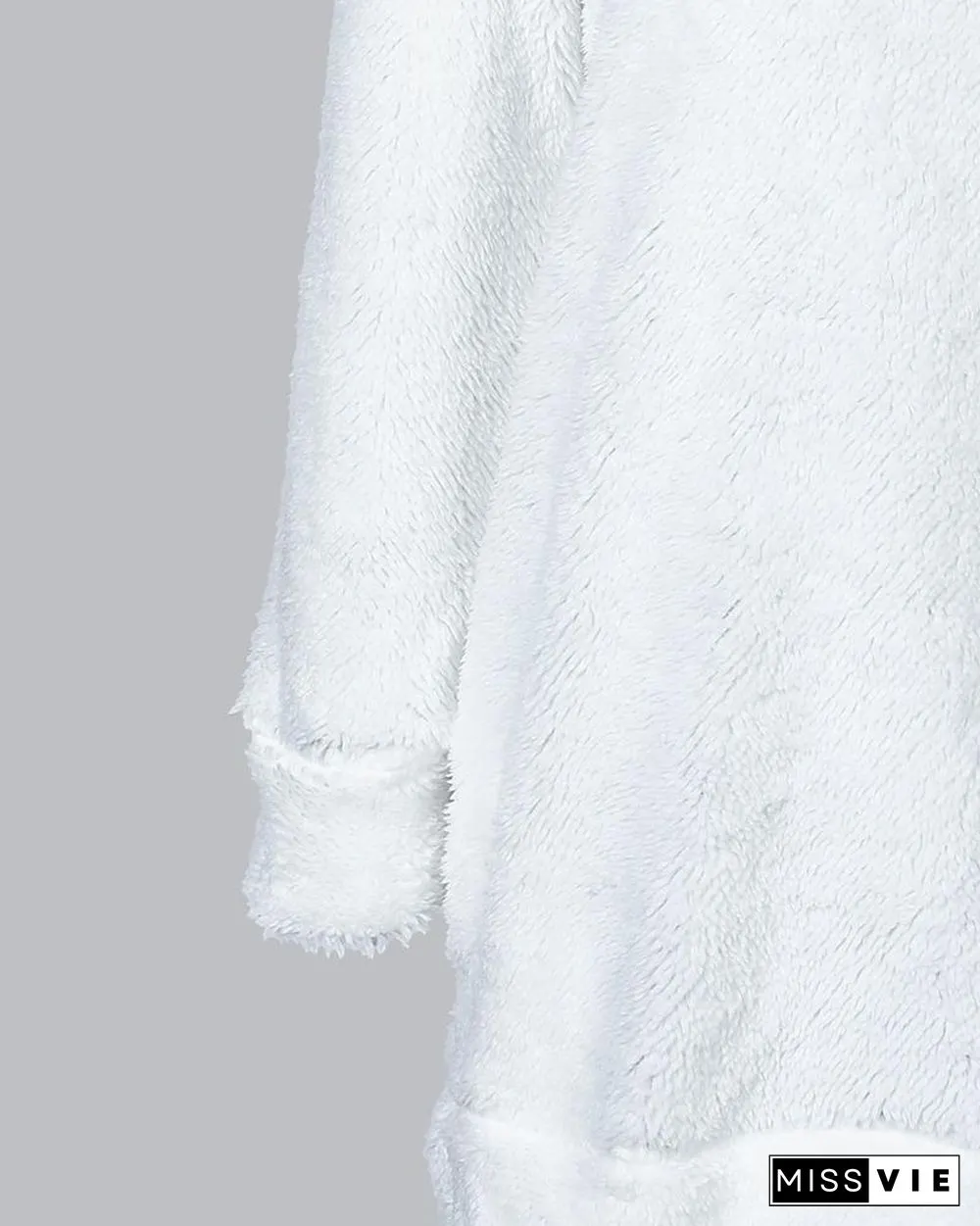 Pocket Design Plain Fluffy Dress P14086