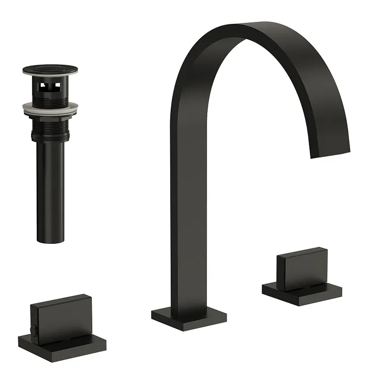 EVERSTEIN Modern Widespread Bathroom Sink Faucet Matte Black SFS-1151-BK