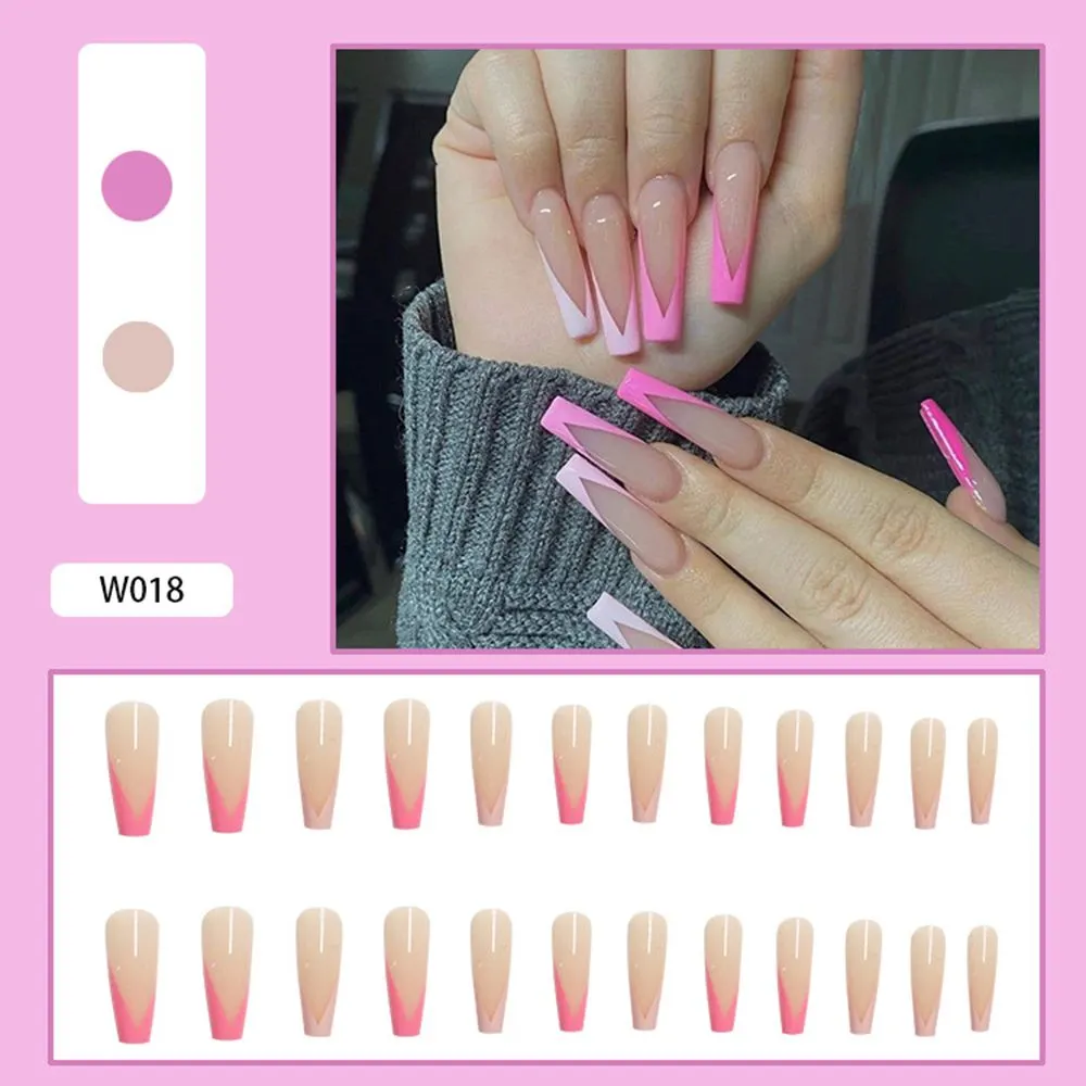 24pcs/Box Long Coffin False Nails with Dragon Pattern Design Ballerina Manicure Patches Press On Nails Full Cover Nail Tips-Nail Inspo