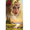 (US Local)Beauty 5D DIY Full Drill Round Big Size Diamond Painting Kit for Home Wall Decor 40x70cm 