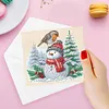 (US Local)Diamond Art Greeting Cards Congratulations Cards & Gifts (10pcs Winter Snowman)