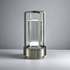 Portable Metal Table Lamp for Indoor/Outdoor ,Rechargeable Cordless LED Lamp, 3-Colour Infinitely Dimming Battery Powered Small Desk Lamp, Restaurant/Bedroom/Bar/Coffee Shop/Camping Light 