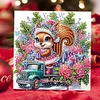 (US Local)6PCS DIY Xmas Diamond Art Greeting Cards Congratulations Cards & Gifts (Squirrel